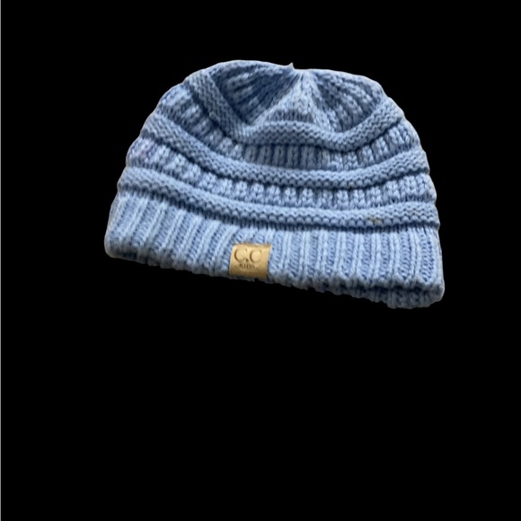 C.C Kids beanie hat periwinkle blue knit so cute winter ski hat EUC - Picture 2 of 3